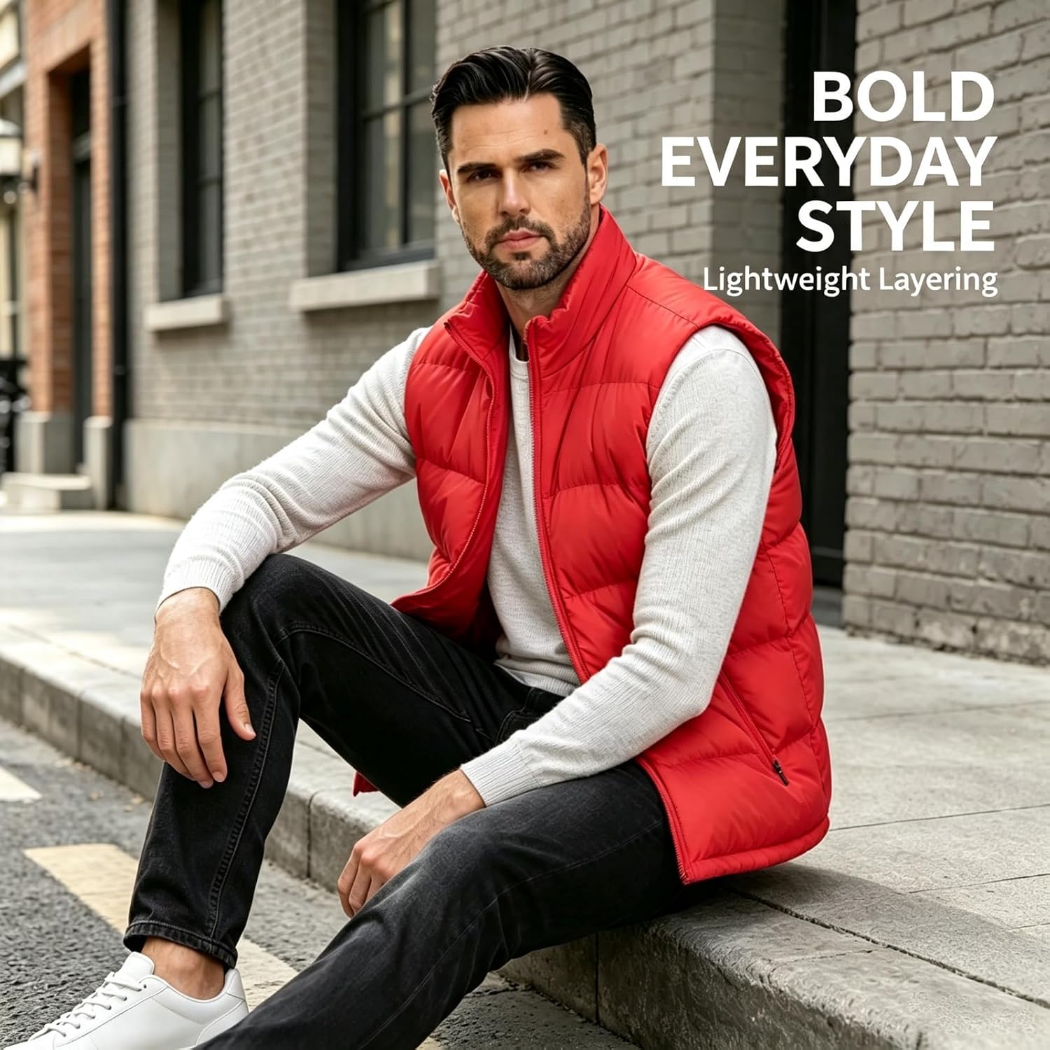 Men's Puffer Vest Lightweight Full Zip Jacket