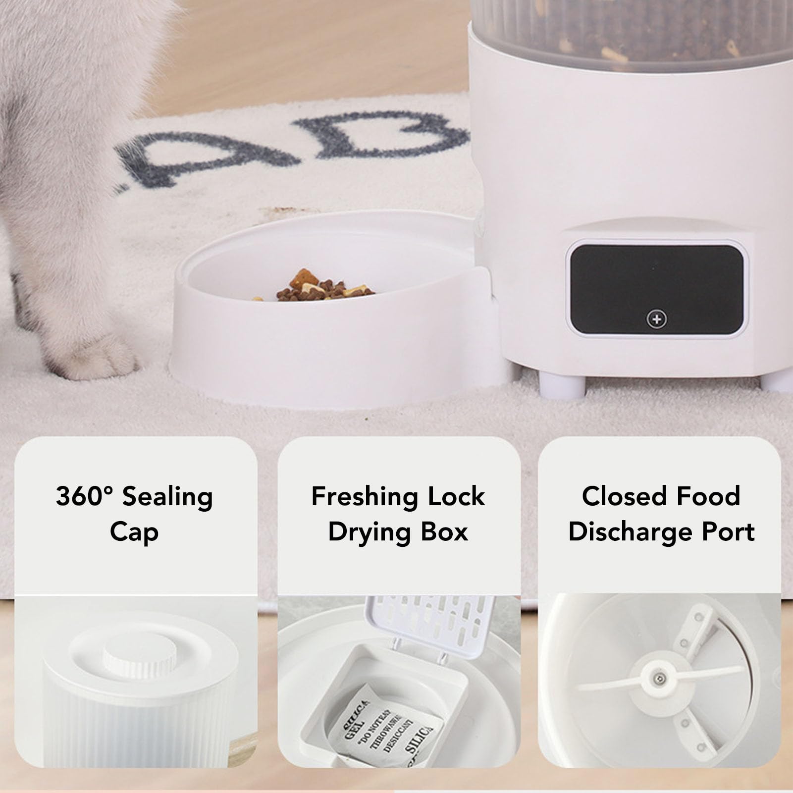 Topiky Distributore Automatico di Cibo per Animali Domestici Temporizzato di Grande capacità per Gatti, per Proprietari di Cani e Gatti, in Plastica, 3 Litri