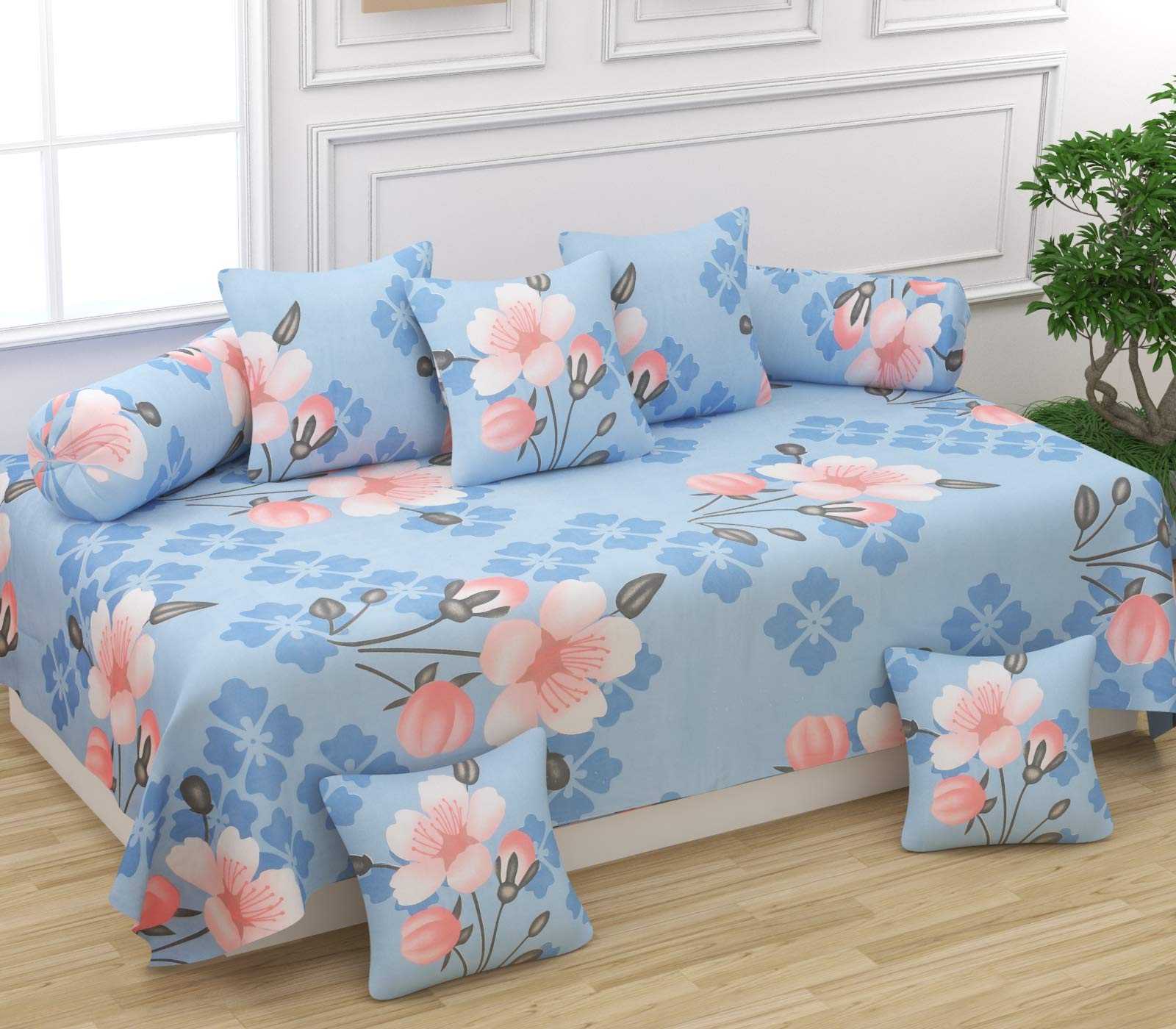 5D Microfiber Diwan Covers Set of 8Pcs (5+2+1) (SR9)-image-4