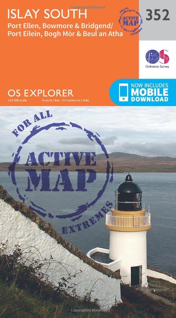 Islay South Map  Weatherproof  Port Ellen Bowmore  Bridgend   by Ordnance Survey