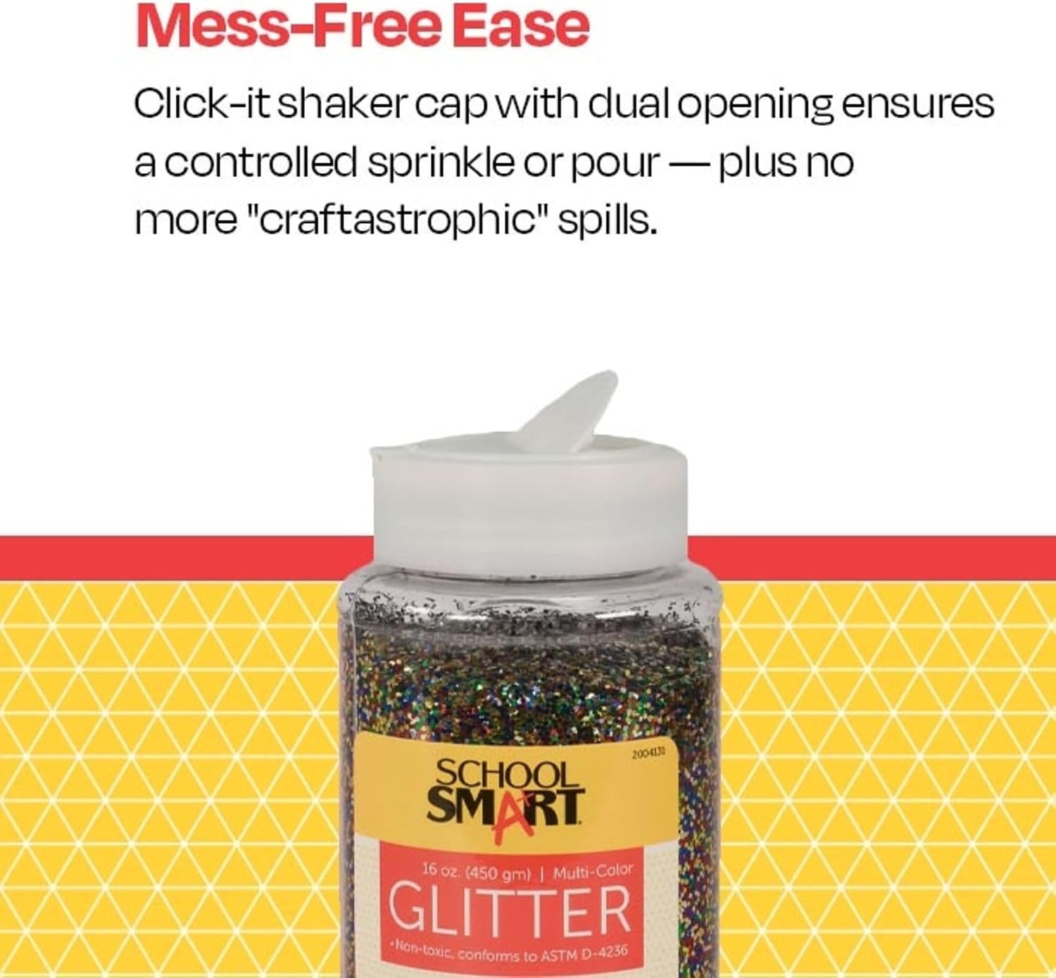 School Smart Craft Glitter, 1 Pound Jar, Multi-Color
