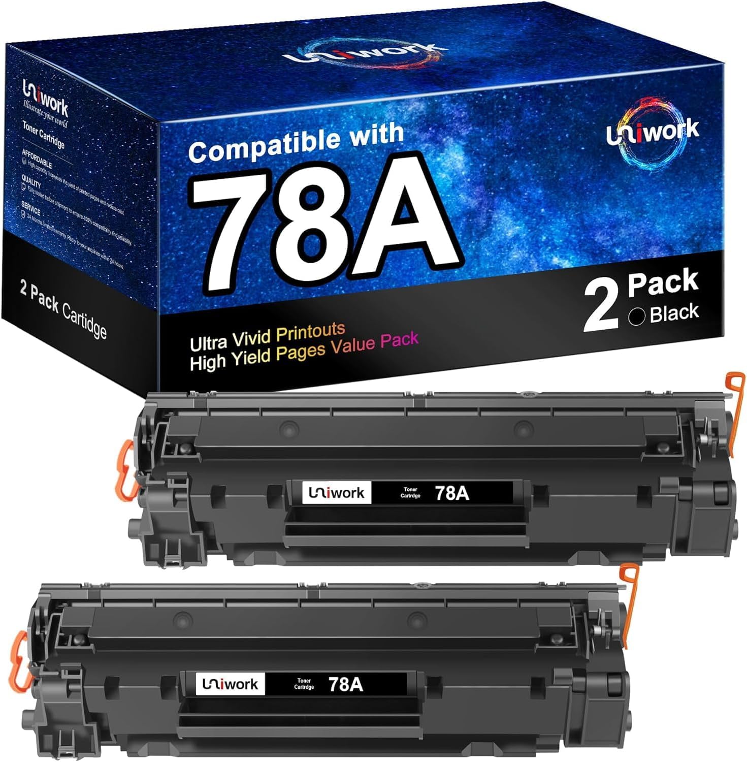 78A Black Toner Cartridges (2-Pack)-Compatible Toner