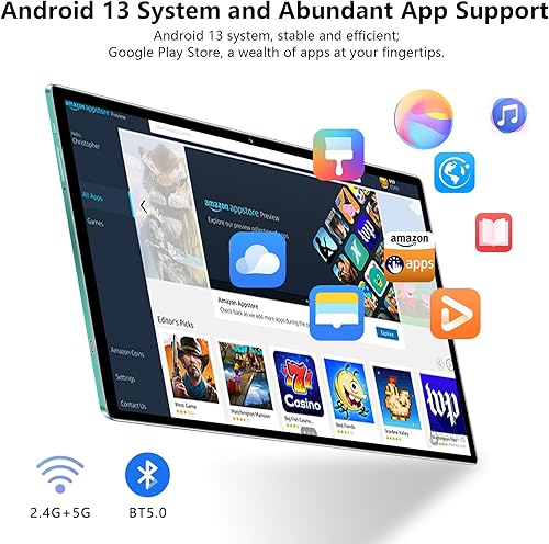 Miniatura 6 de Echoamo Tablet 10 pulgadas 2023 Andorid 13 Tablet con ranura para tarjeta SIM Octa-core 8GB RAM 256GB ROM 1920x1200 FHD IPS Pantalla 13+24MP Cámara,
