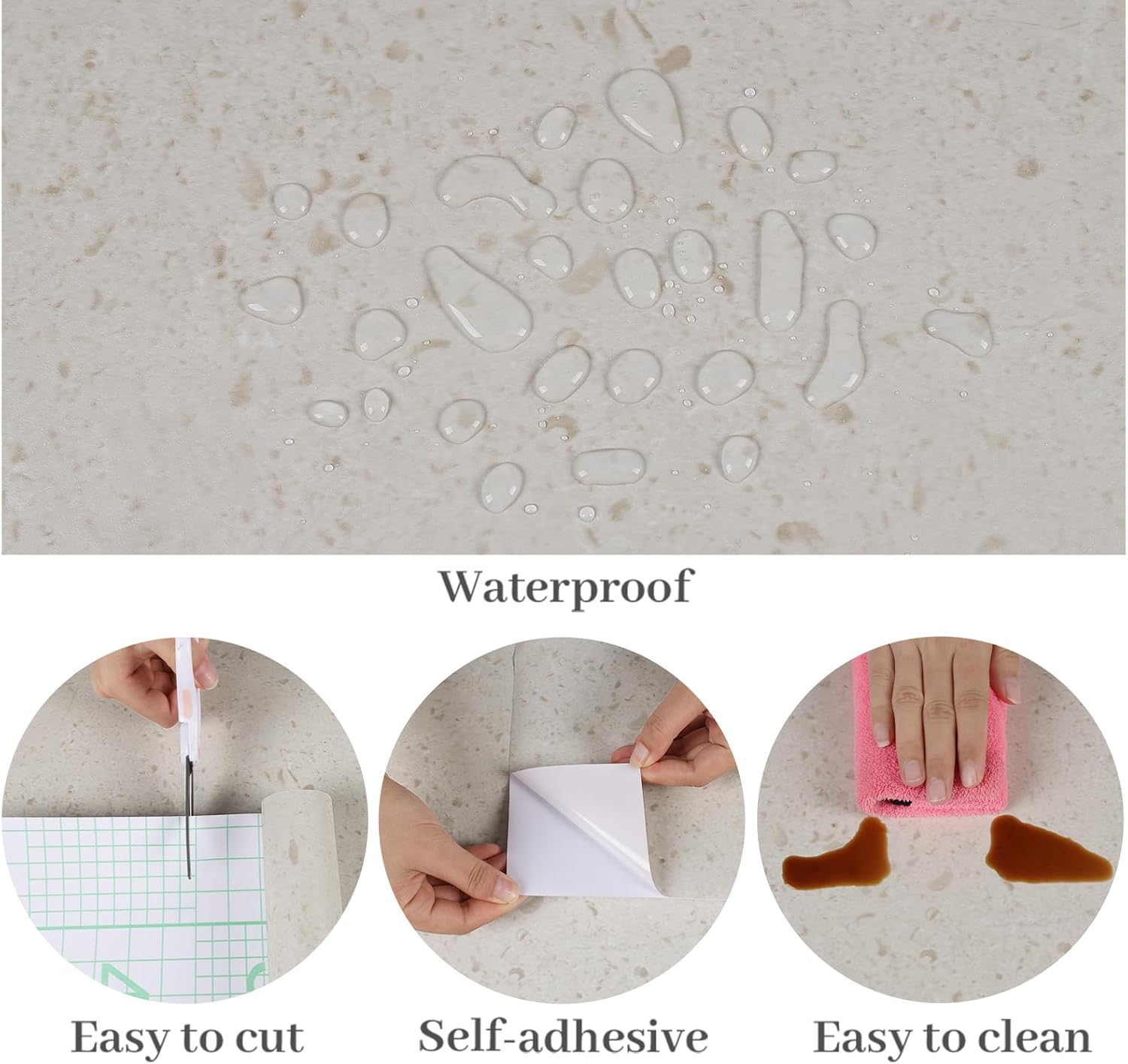 VaryPaper 15.7" x 78.7" Matte Granite Contact Paper for Countertops Waterproof Terrazzo Marble Wallpaper Peel and Stick Marble Vinyl Wrap for Cabinets Table Removable Self Adhesive Granite Wall Paper