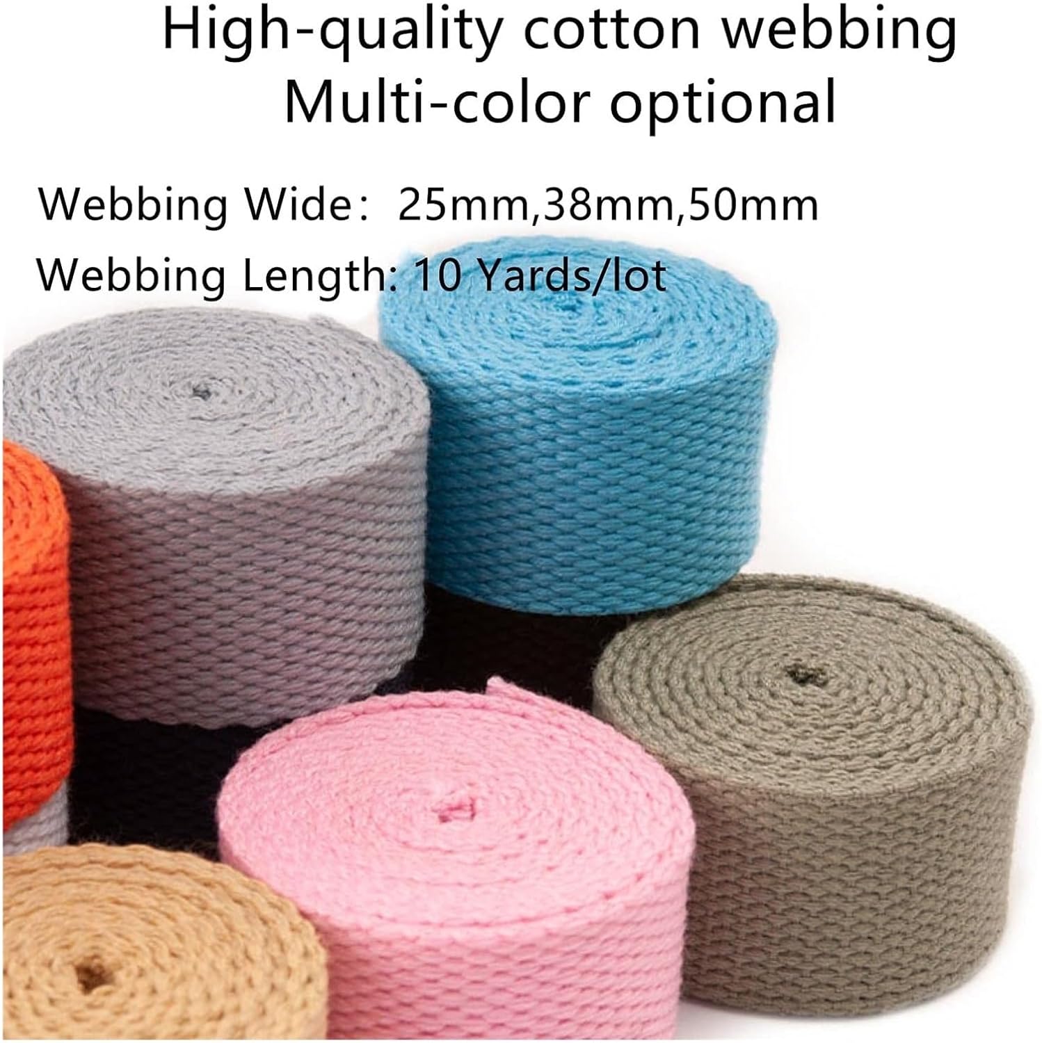 Webbing Strap，Nylon Webbing Strap, Cotton Webbing Straps for Bags,Heavy-Duty Webbing for Backpack Belt Strapping Bias Binding Tapes,10 Yards/lot(Color:Wit, Size : 20MM) ( Color : Beige , Size : 50MM )