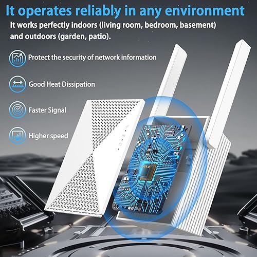 Miniatura 5 de Amplificador de señal WiFi, extensor de Internet, amplificador WiFi, con puerto Ethernet, repetidor inalámbrico para el hogar, largo alcance, cubre