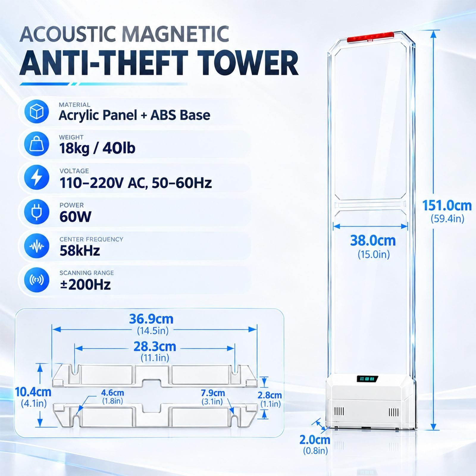 Torre de Seguridad para Comercio, Sistema EAS AM 58KHz