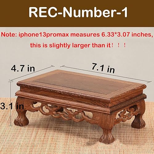 Miniatura 2 de Jarrón rectangular de madera con base de palisandro, estatua de Buda, soporte de exhibición para manualidades