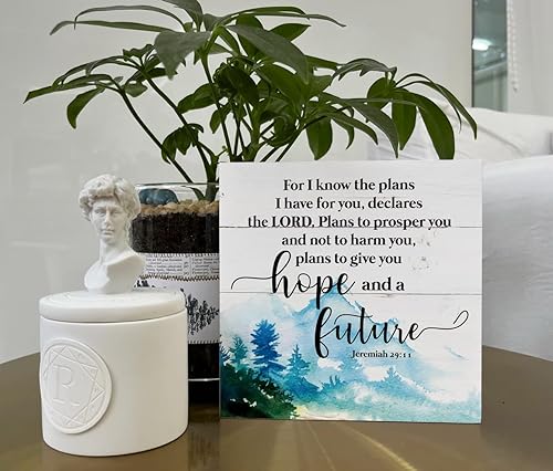 Miniatura 5 de Letreros de madera cristiana, versículo bíblico Jeremías 2911 For I Know the Plans I Have For You, caja de madera cristiana, decoración religiosa