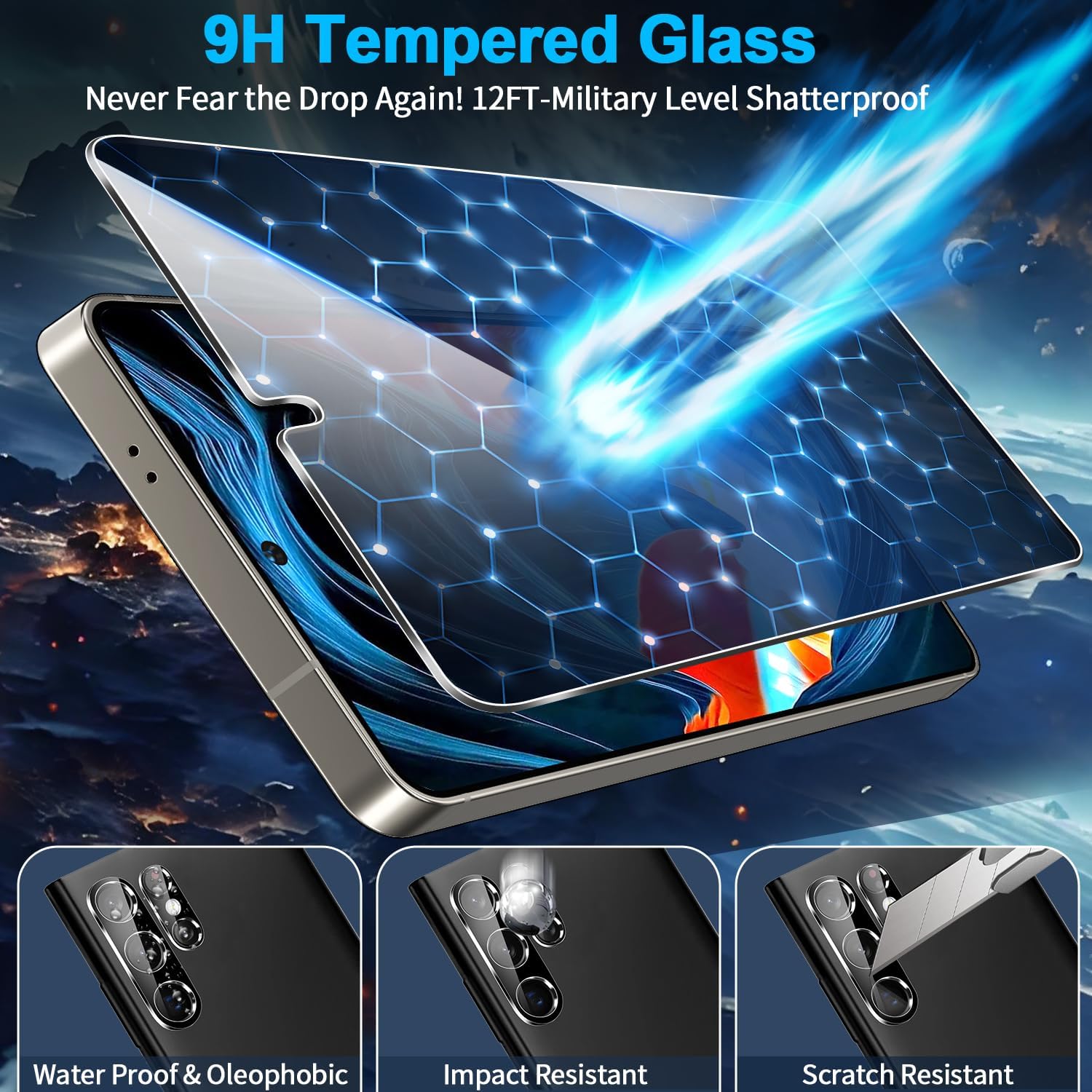 3 Pack Privacy Screen Protector for Samsung Galaxy S26 Ultra Tempered Glass + 2 Pack Camera Lens Protector, True 25°Anti Spy, Military Grade Shatterproof, 9H+ Hardness, Auto Alignment Frame 6.9"