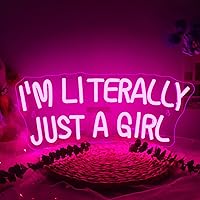 Vista 1 de Lucunstar I'M Literally Just A Girl Neon Sign Pink Led Sign Led Neon Light for Wall Decor Light Up Sign for Bedroom Dimmable Switch USB Connectivity