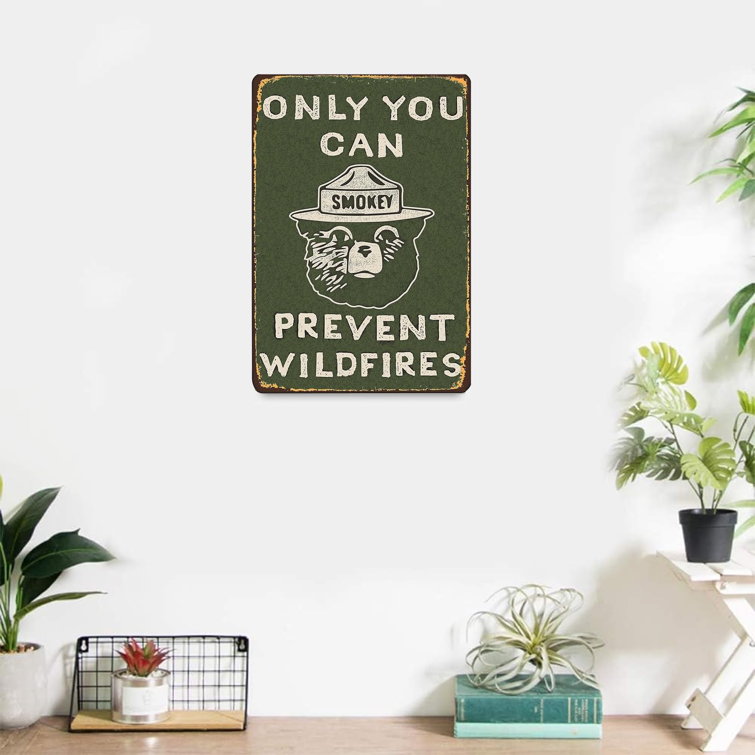 Amazon.com: CCPARTON Vintage Metal Sign Smokey Bear Retro