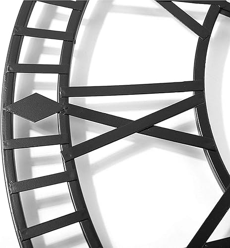 Miniatura 4 de Rome Wall Pendulums Reloj de pared redondo de metal grande 31.5 in XXL, decoración geométrica industrial única reloj de pared europeo retro para