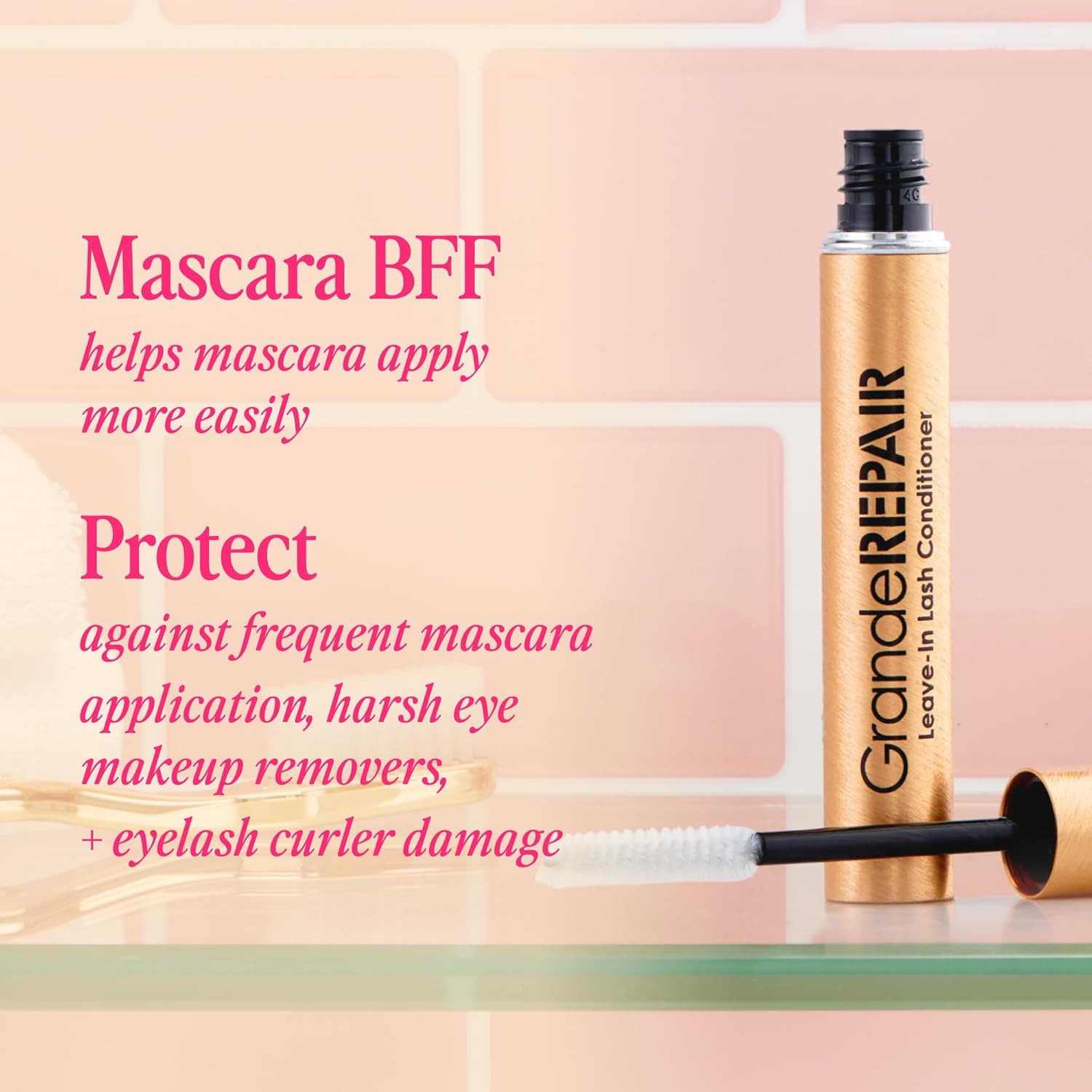 Grande Cosmetics GrandeREPAIR Leave-In Lash Conditioner Strengthens, Softens & Protects with Biotin Peptide & Nourishing Oils- Invisible Formula to Prevent Breakage, Support Healthier Lashes (0.10 oz) - Image 4