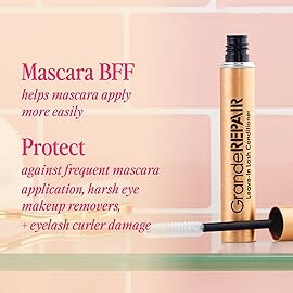 Grande Cosmetics GrandeREPAIR Leave-In Lash Conditioner Strengthens, Softens & Protects with Biotin Peptide & Nourishing Oils- Invisible Formula to Prevent Breakage, Support Healthier Lashes (0.10 oz)