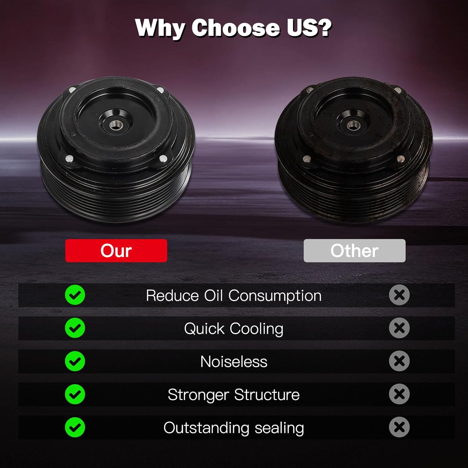 cciyu Air Conditioning Compressor Clutch for Toyota Avalon Camry 3.5L 2005-2012 AC Compressor Clutch for Car 7 Grooves 157328 158328