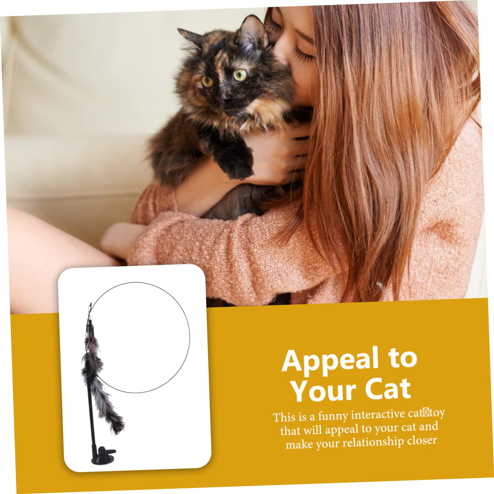 FRCOLOR Jouet pour Chat - avec Clochette - Jouet pour Chaton - interactif - pour Animaux de Compagnie - Canne à pêche pour Chat