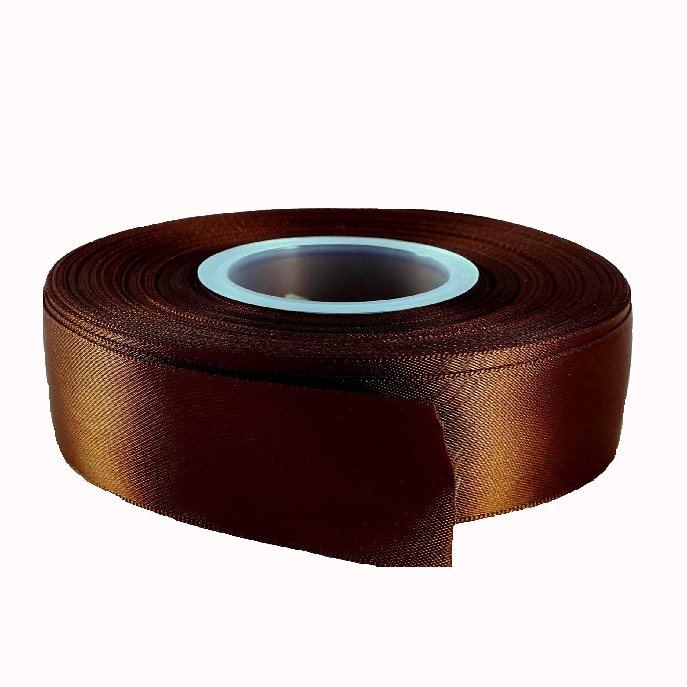 22 Meters Satin Ribbon 20mm Gift Wrap Ribbon, Ribbons for Gift Wrapping, Christmas Ribbon, Gift Wrapping Ribbon for Crafting, Wedding Party Decor (Brown)