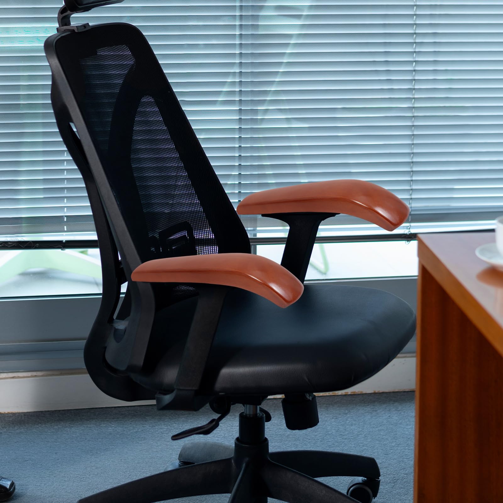 Almohadillas para Reposabrazos de Silla de Madera Maciza, Piezas de Repuesto Ajustables para Sillas de Oficina y Escritorios, Diseño Ergonómico para Comodidad