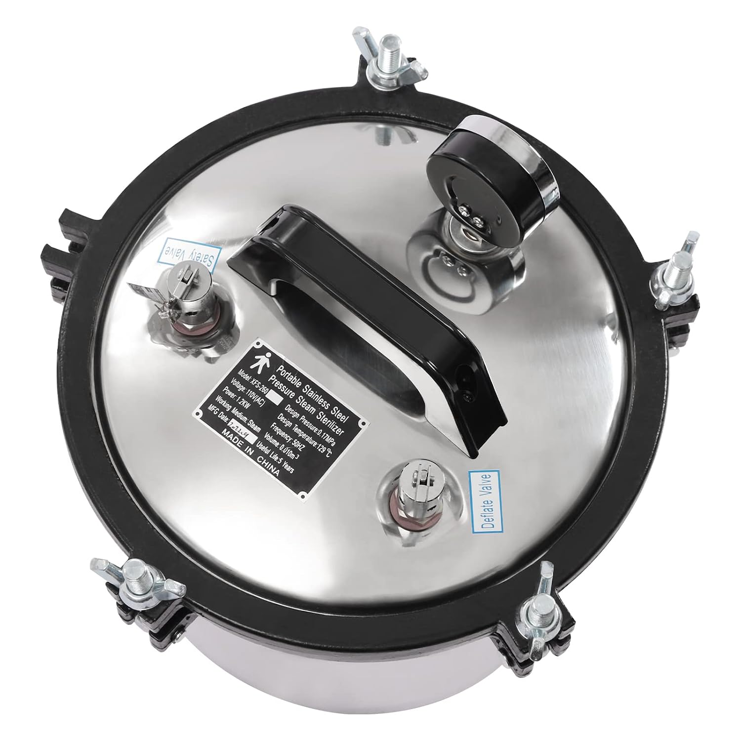 8L Lab Autoclave 304 Stainless Steel Portable Steam Autoclave for Lab Equipment, 8.5QT Portable Pressure Autoclave AC 110V