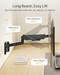monTEK Single Monitor Wall Mount for 17 to 45 Inch Flat/Curved Screens, Heavy Duty Full Motion Monitor Arm Supports up to 35.2 lbs, VESA 75x75/100x100 Compatible, for Home Office Desk Gaming Setup