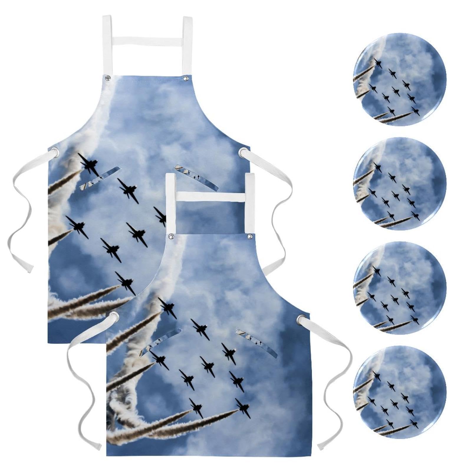Tablier de serveuse multicolore pour restaurant bistrot et bar avec broches - 7
