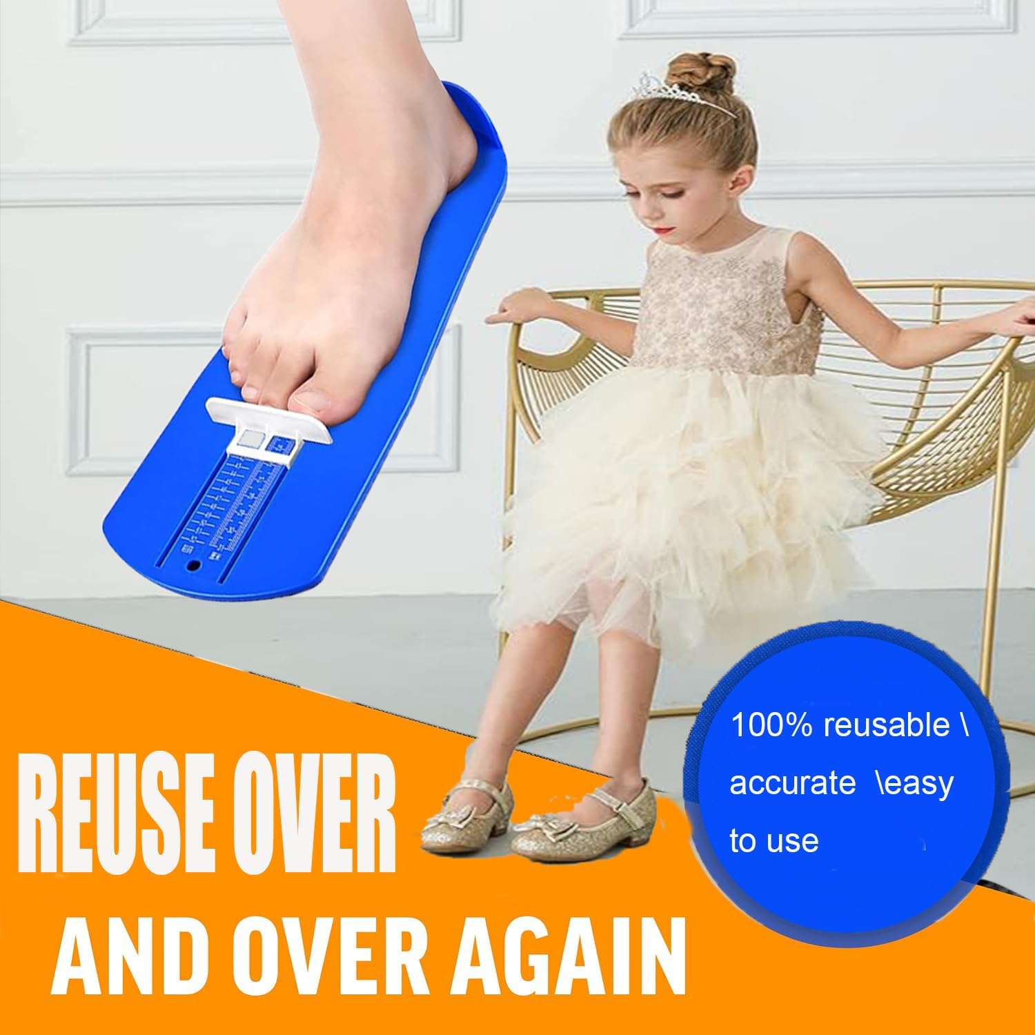 COMMON'H Shoe Sizer Foot Measurement Device Shoe Feet Measuring Ruler Sizer Buy Kids Shoes Online (Uni Blue),1