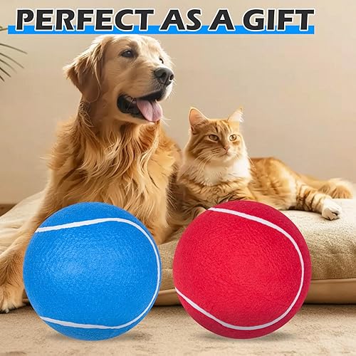 Miniatura 7 de EXPAWLORER Pelotas de tenis gigantes para perros, 2 pelotas de juguete para perros grandes de 9.5 pulgadas, cumpleaños de perro, pelota de tenis