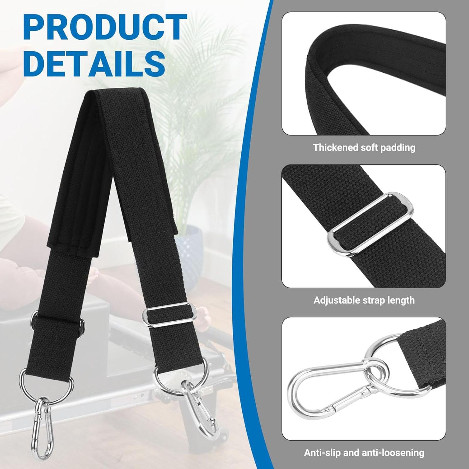 Cinghia per Piedi da Pilates, Cinghia Yoga e Ginnastica, Allenamento Regolabile 60-78 Cm, Accessori per Pilates, Grado di Fissare la Postura PER Fitness Gambe e Corpo Allungamento