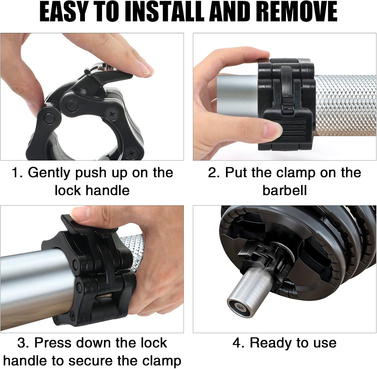 Ziquan777 Barbell Clips 2 Inch, Quick Release Olympic Weight Bar Clamps Collars for Workout Weight-Lifting Fitness Training : Sports & Outdoors