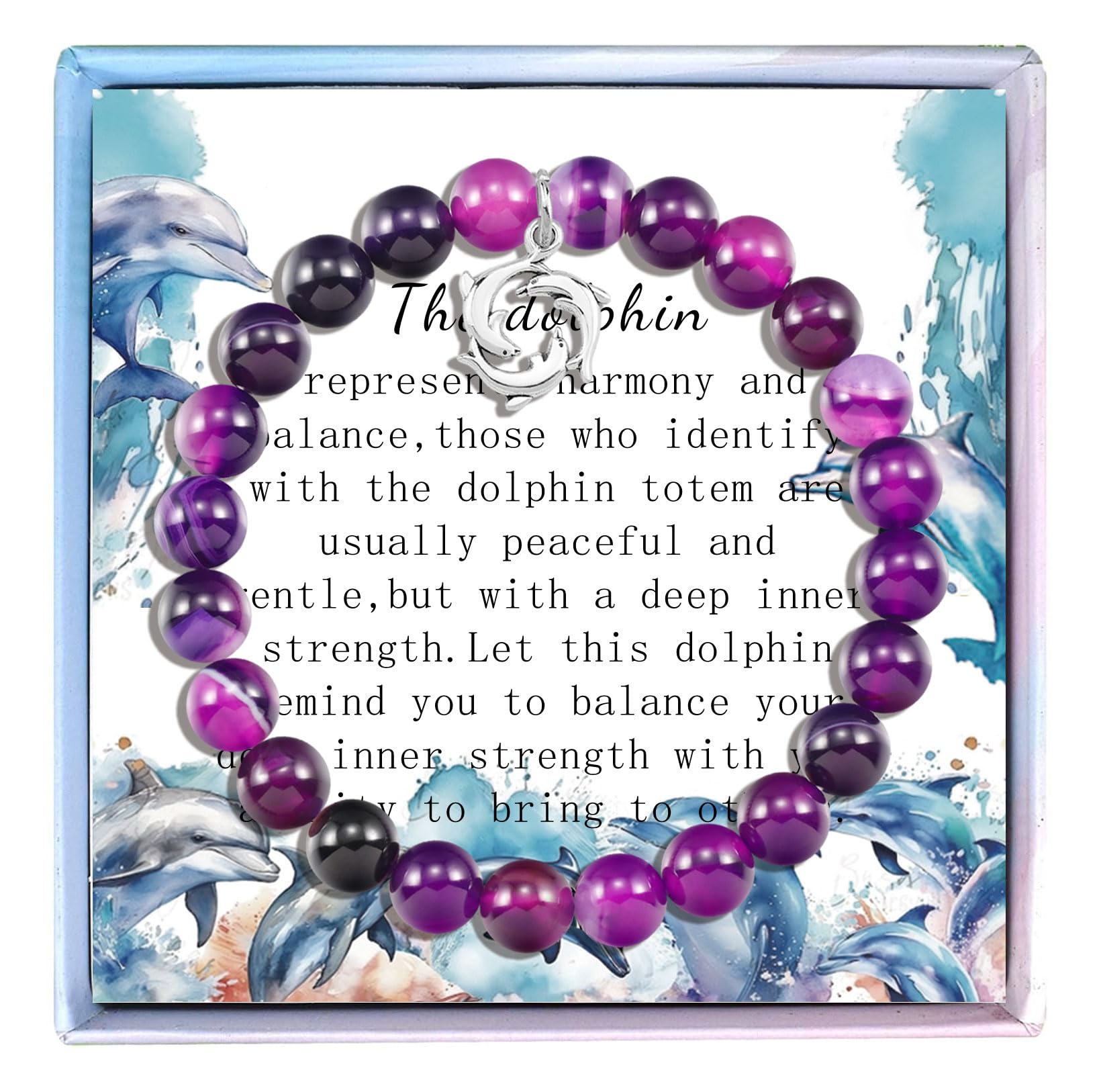 MollyQueen Cute Dolphin Bracelet - Gifts for Women & Dolphin Lovers