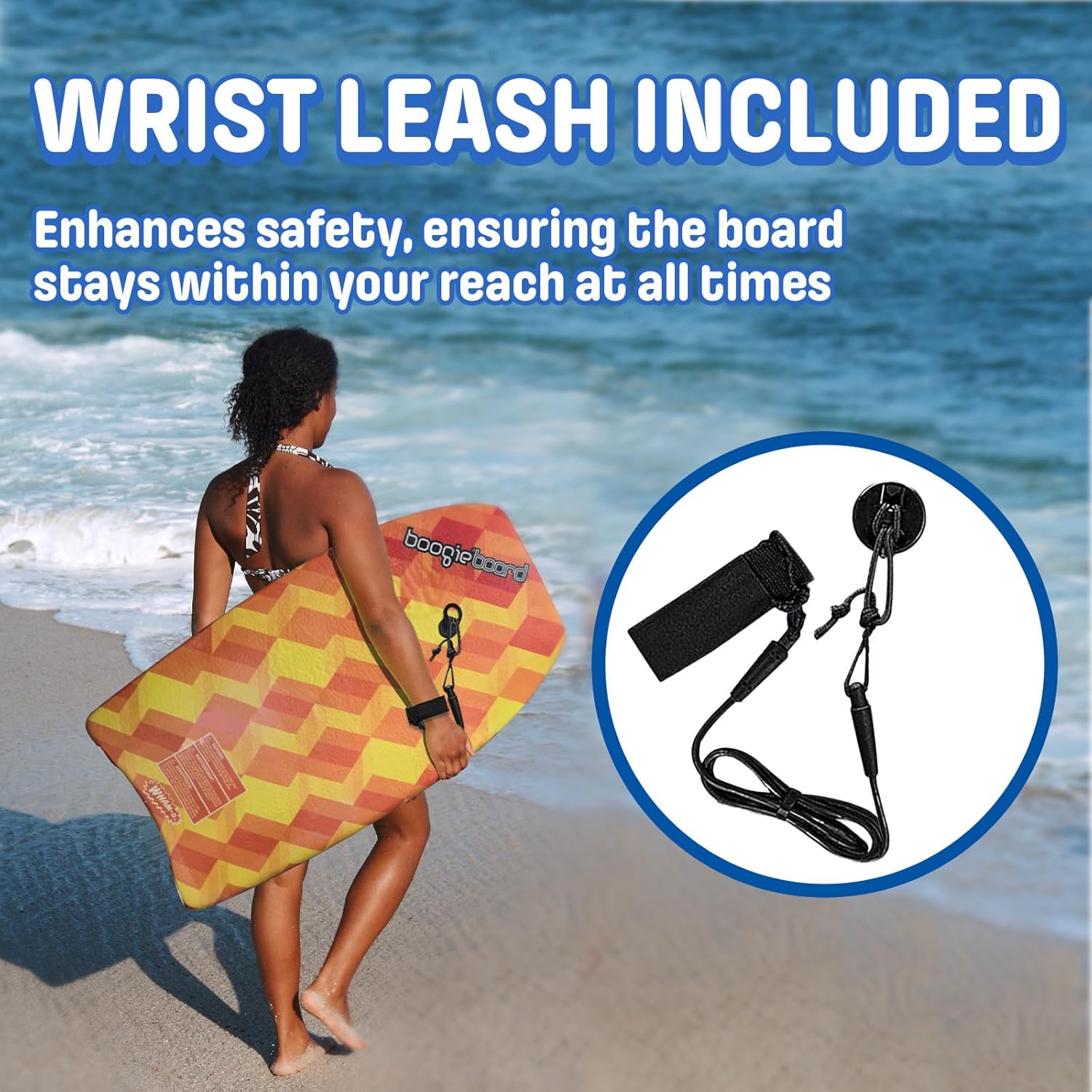 Wham-O 33" Body Board for Beach, Lightweight Bodyboards with EPS Core, Fiber Clad Bodyboard with Wrist Leash for Kids Teens Beginners(2 Pack)