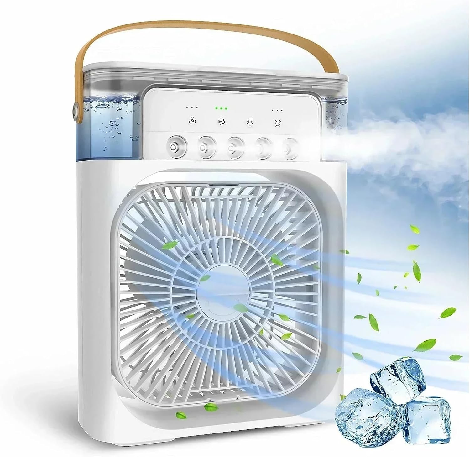 Portable Humidifier Fan Air Conditioner USB LED Night Light Cooler Humidification Work