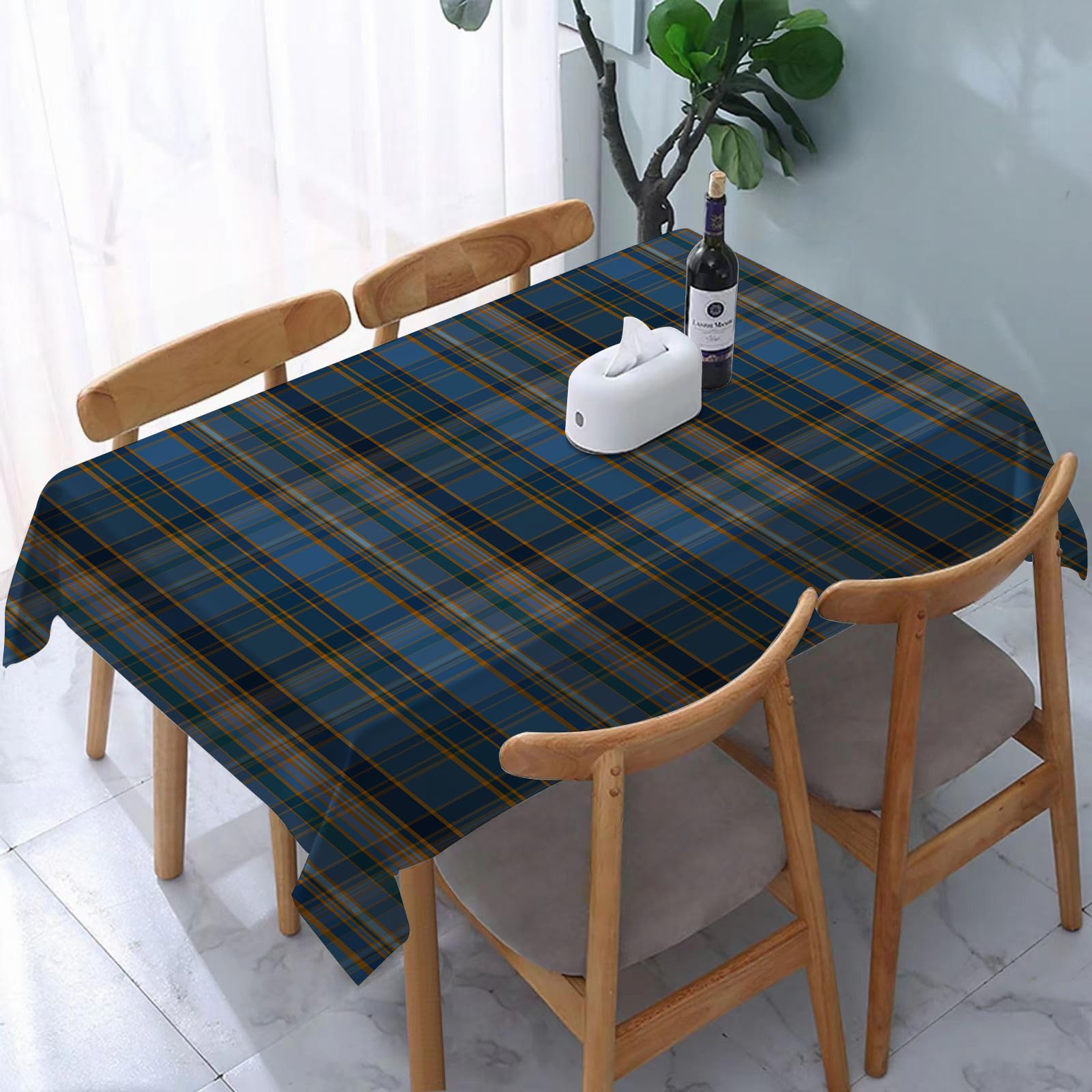 Yoiue Seamless Tartan Plaid - A5 Tablecloth,Table Cloth For Rectangle,Seamless Tartan Plaid,Wrinkle Resistant Decorative Table Cover For Kitchen Dining Parties Picnic 54 X 72 In