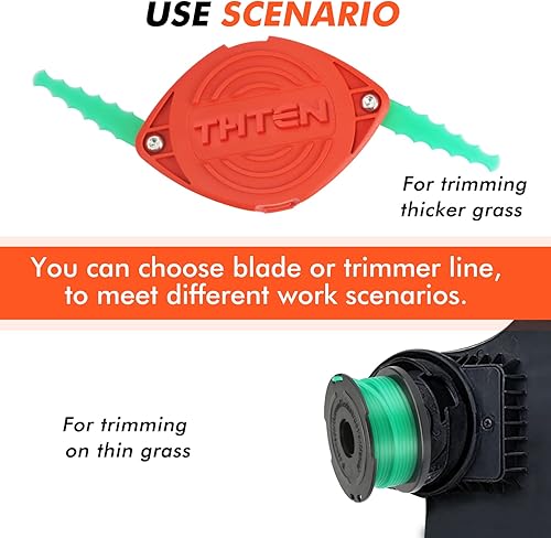 Miniatura 5 de THTEN SF-080 - Juego de 18 cuchillas para recortar césped compatible con Black & Decker GH3000 LST540 GH3000R LST540B