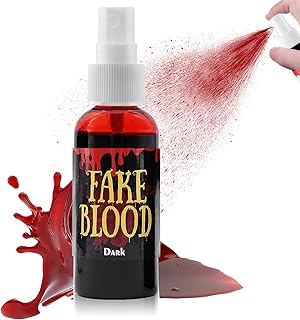 Fake Blood Washable,Fake Blood Makeup,Fake Blood for Clothes,Halloween Liquid Fake Blood Spray,Blood Splatter for Zombie Monster Vampire Clown Costume Cosplay Makeup (2.1 oz)