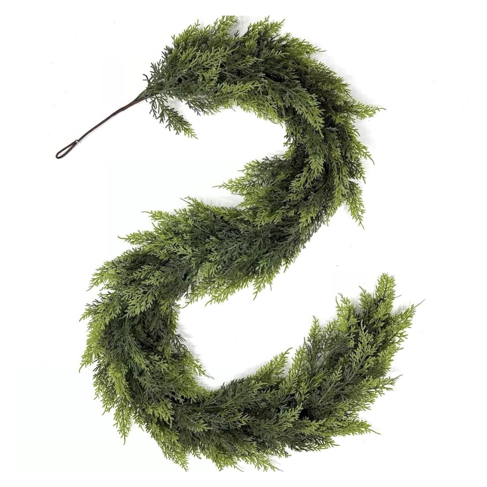 Guirnalda Artificial de Cedro y Pino for decoración navideña, 1,8 m de follaje Artificial for repisa, Pared, Escalera, decoración navideña Interior y Exterior.(180cm-6FT)