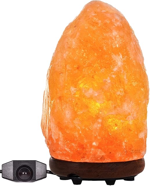 Klass 3-5 KG Dimmable Salt Lamp Natural Himalayan Salt Lamps containing Pink Rock Salt Healing Crystals Certified Electric Fitting Ideal for Bedside Lamps, Home Decor, Night Light & Gifts
