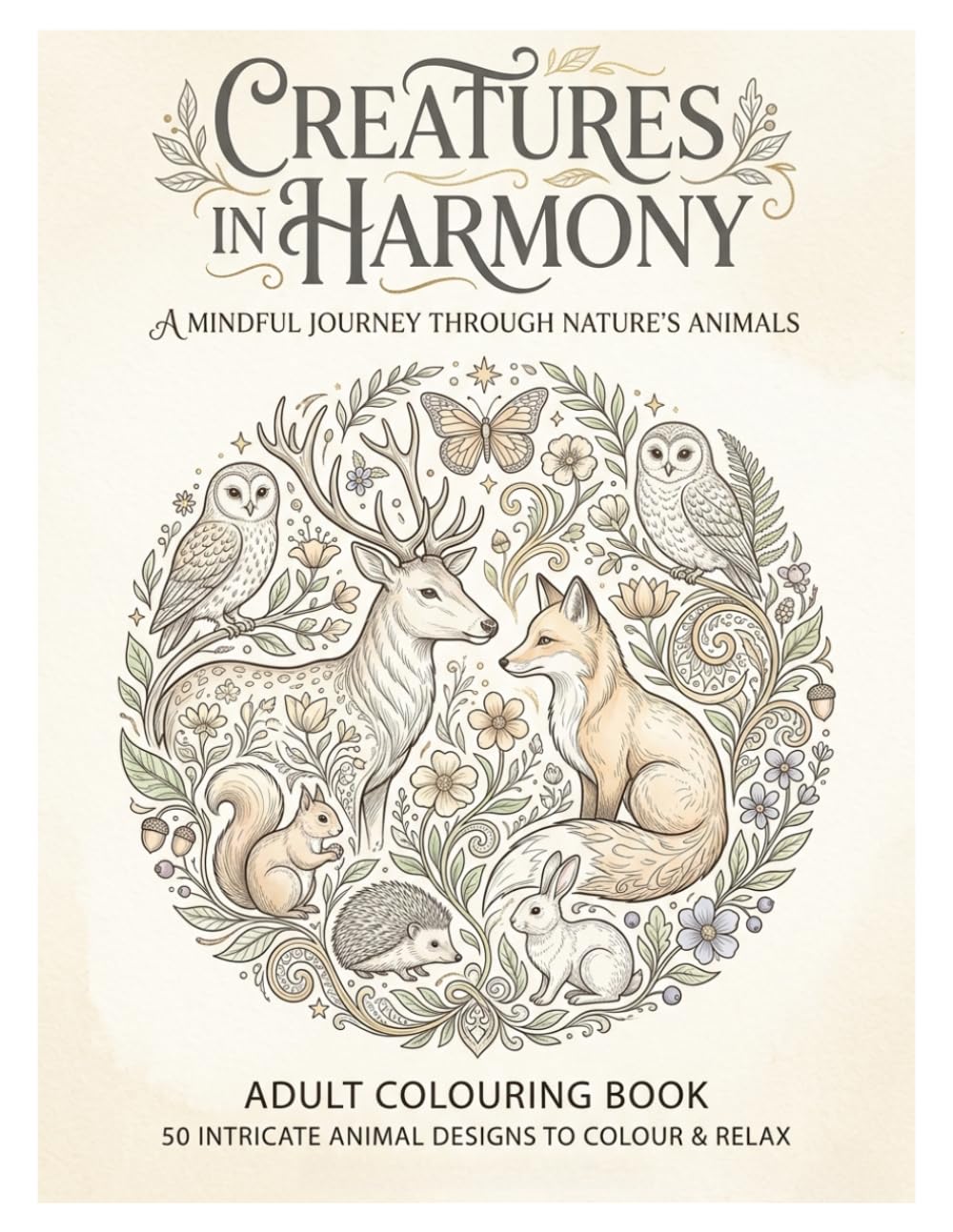 Creature in harmony: Adults colouring book