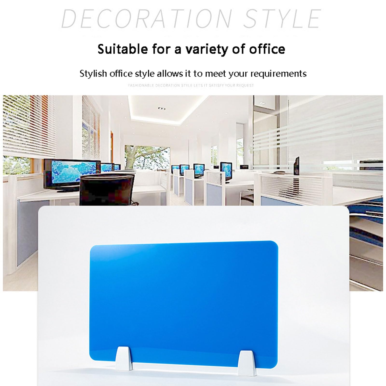 Écrans acoustiques, Cloisons de Bureau en Acrylique(Blue,120 * 30CM Free Accessories)