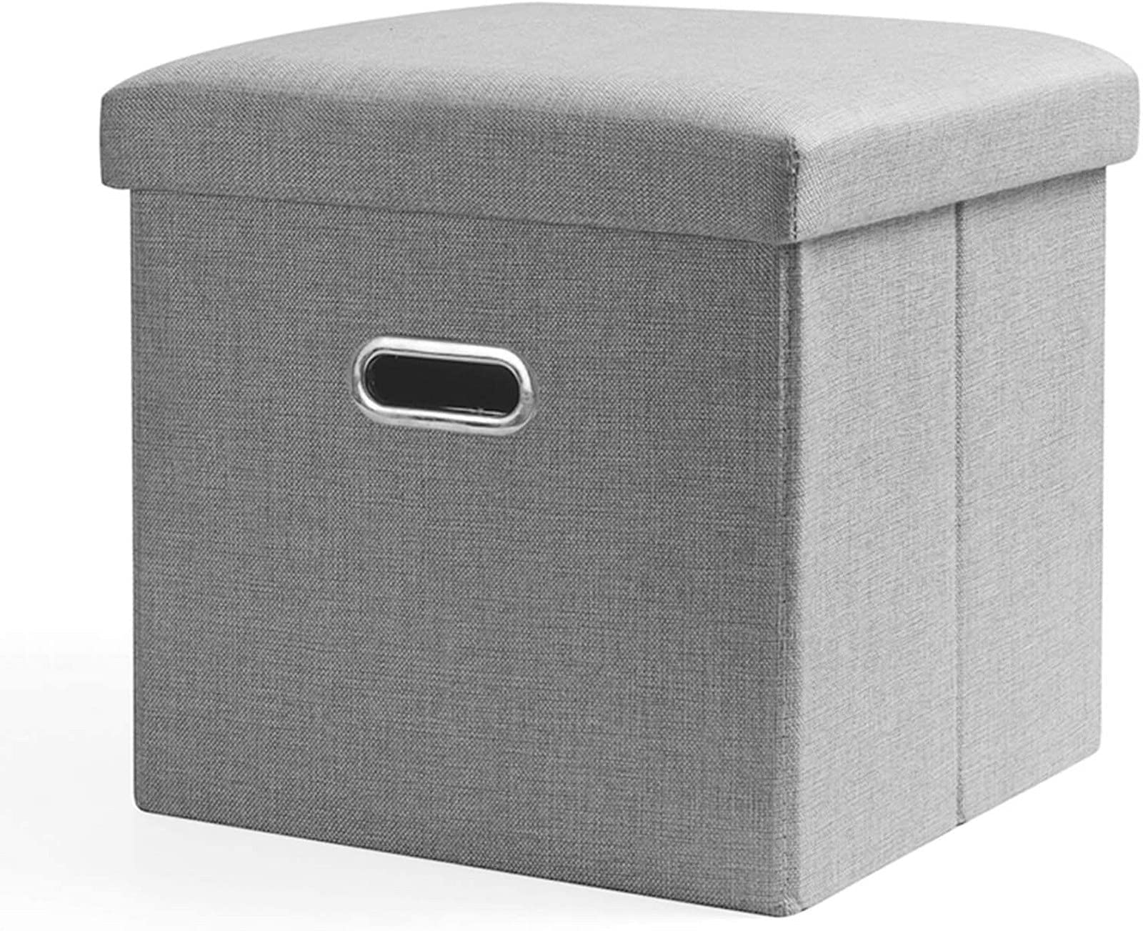 Coffre à Jouets et Repose-Pieds en Lin Gris pour Gagner de l'Espace