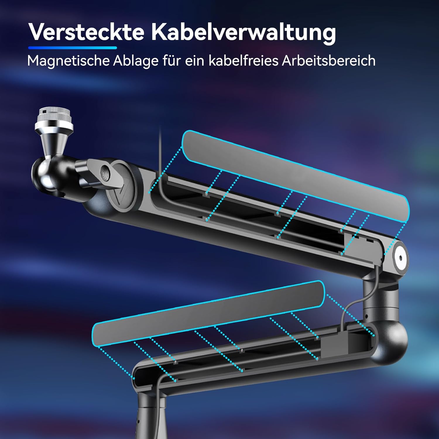 THRONMAX S7 TUNE Low Profile Mic Arm, 360° Rotatable Microphone Boom Arm Mic Stand, Cable Management, Easy Clamp for Streaming, Podcasting, Gaming,Universal fit for Blue Yeti HyperX QuadCast Finfine