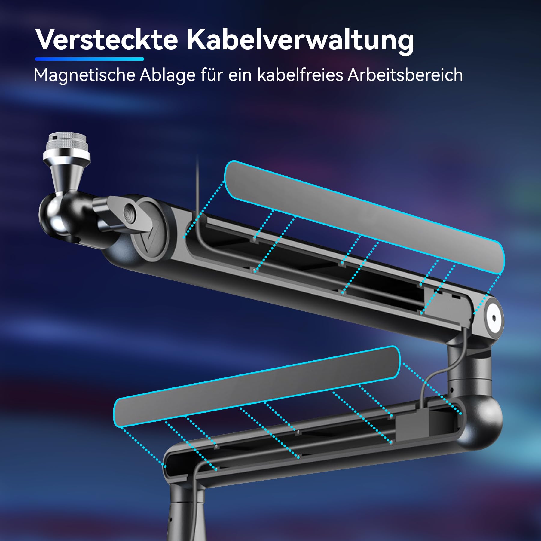 THRONMAX S7 TUNE Low Profile Mic Arm, 360° Rotatable Microphone Boom Arm Mic Stand, Cable Management - Image 3