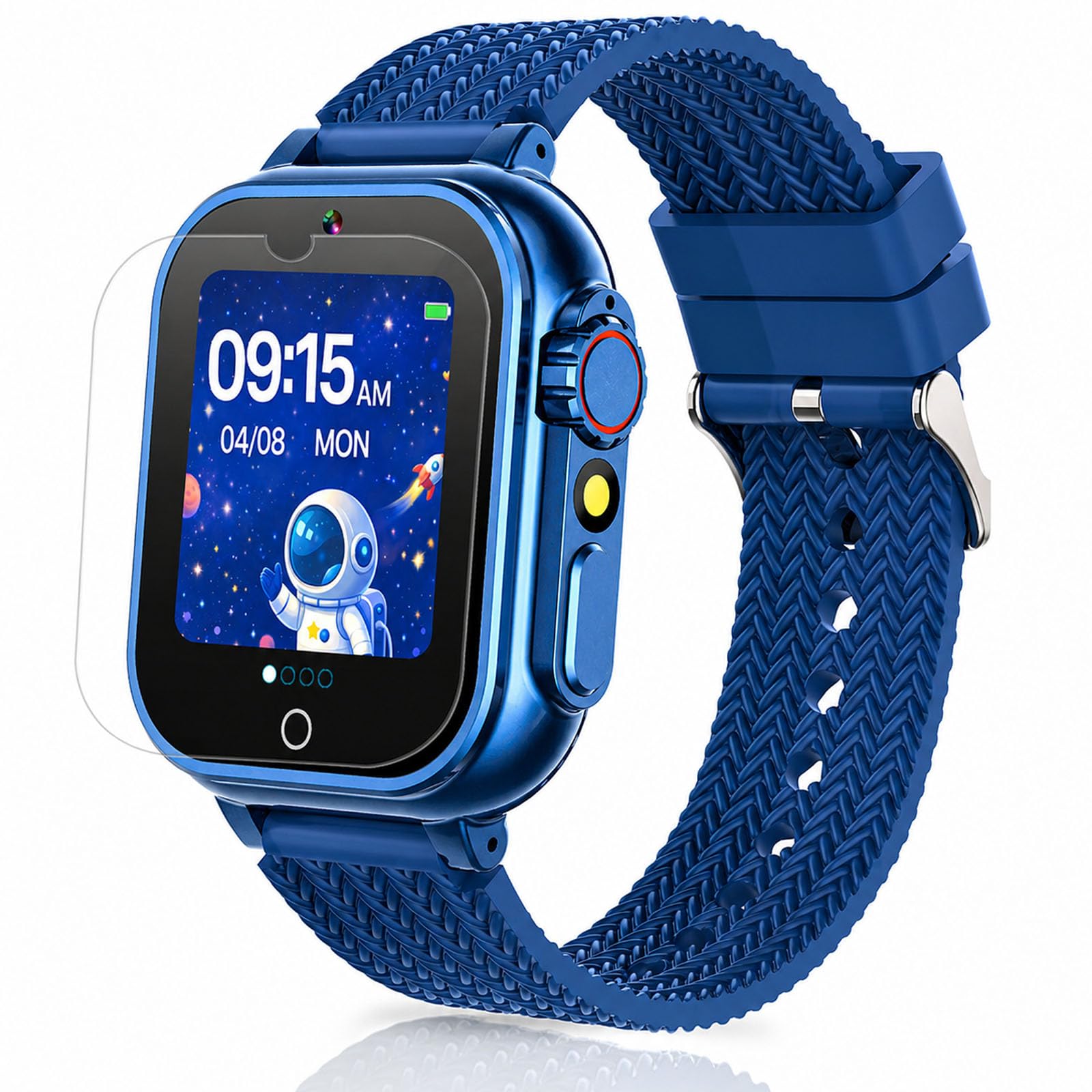 Orologio intelligente per bambini per ragazze e ragazzi dai 4 ai 10 anni, blu | 26 giochi integrati, touch screen HD, videocamera, lettore musicale, allarme