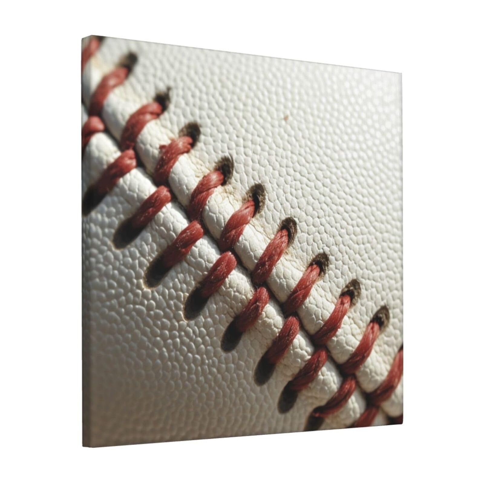 FodPand Baseball Lace Close Up Canvas Wall Art for Living Room Wall Decor 12"x12" Modern Artwork Painting Pictures Hanging Canvas Prints Aesthetic Wall Art for Bedroom Bathroom Office Wallart Decor
