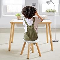 Vista 21 de Beright Taburete de madera para niños, taburete para niños, mesa sensorial perfecta a juego, taburete resistente de 9 pulgadas con cuatro patas