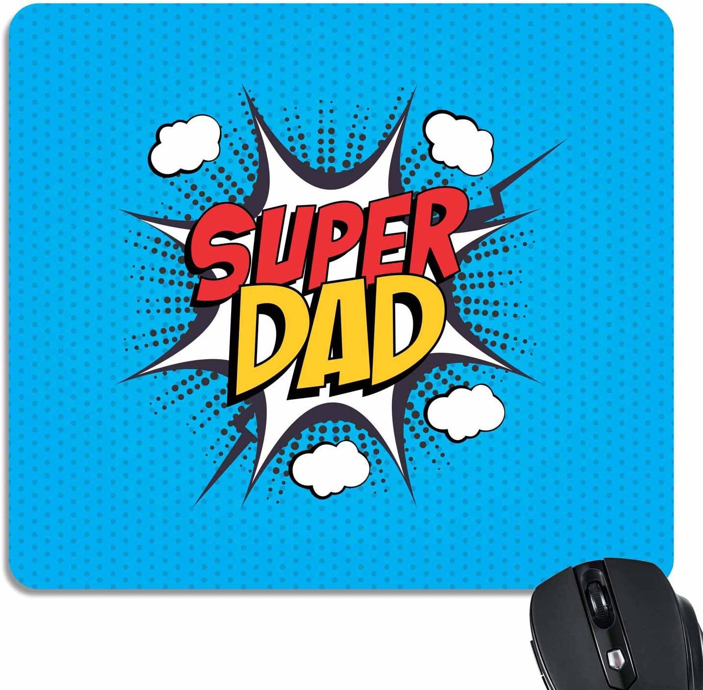 Yaya Cafe Gifts for Father, Printed Super Dad Mouse Pad Office Accessories