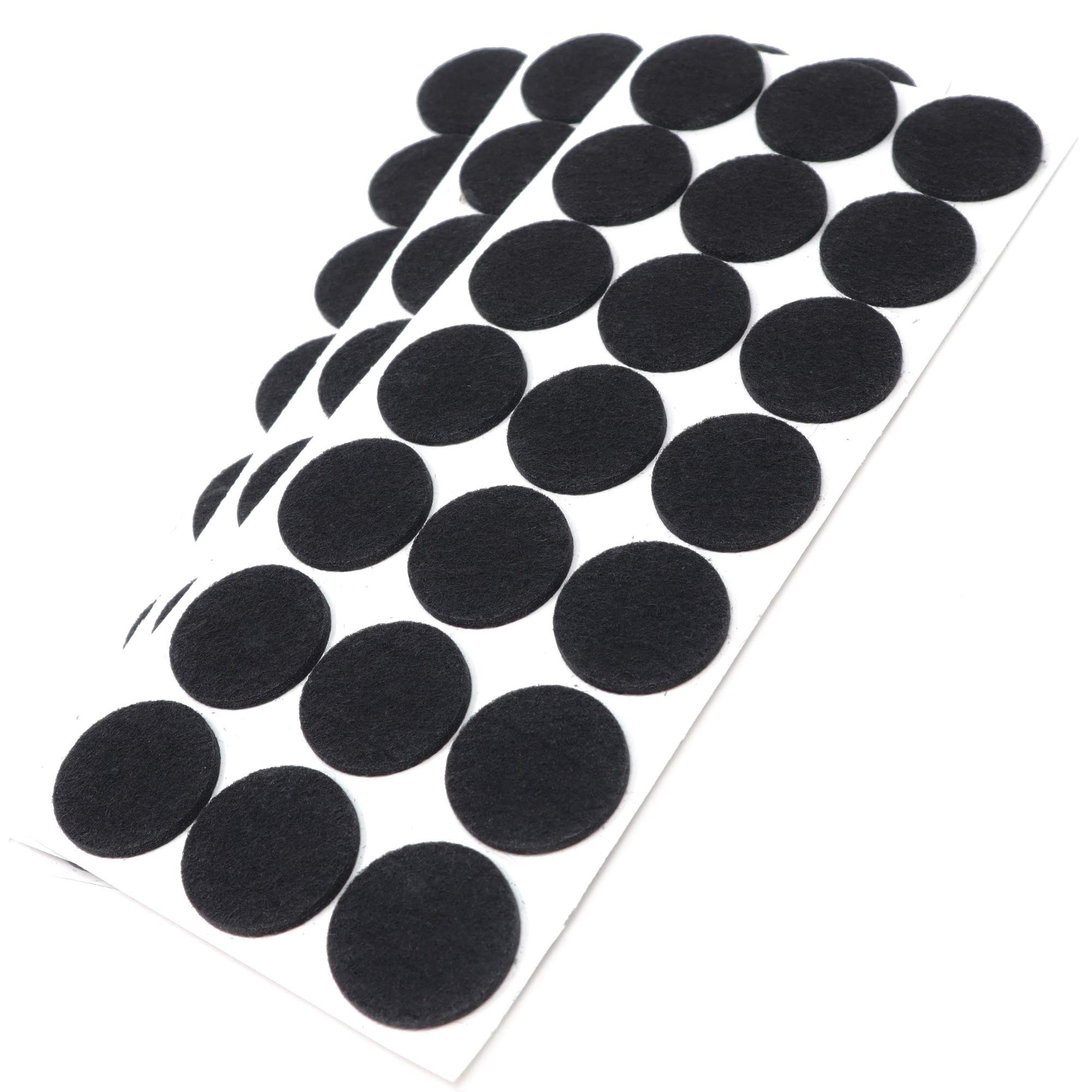 Adsamm Black Adsamm® / 63 X Self-Adhesive Felt Pads/Black/Ø 1.18'' (Ø 30 Mm) / Round / 0.138'' / 3.5 Mm Thick Stick-On Furniture Felt Glides/Furniture & Chair Glides