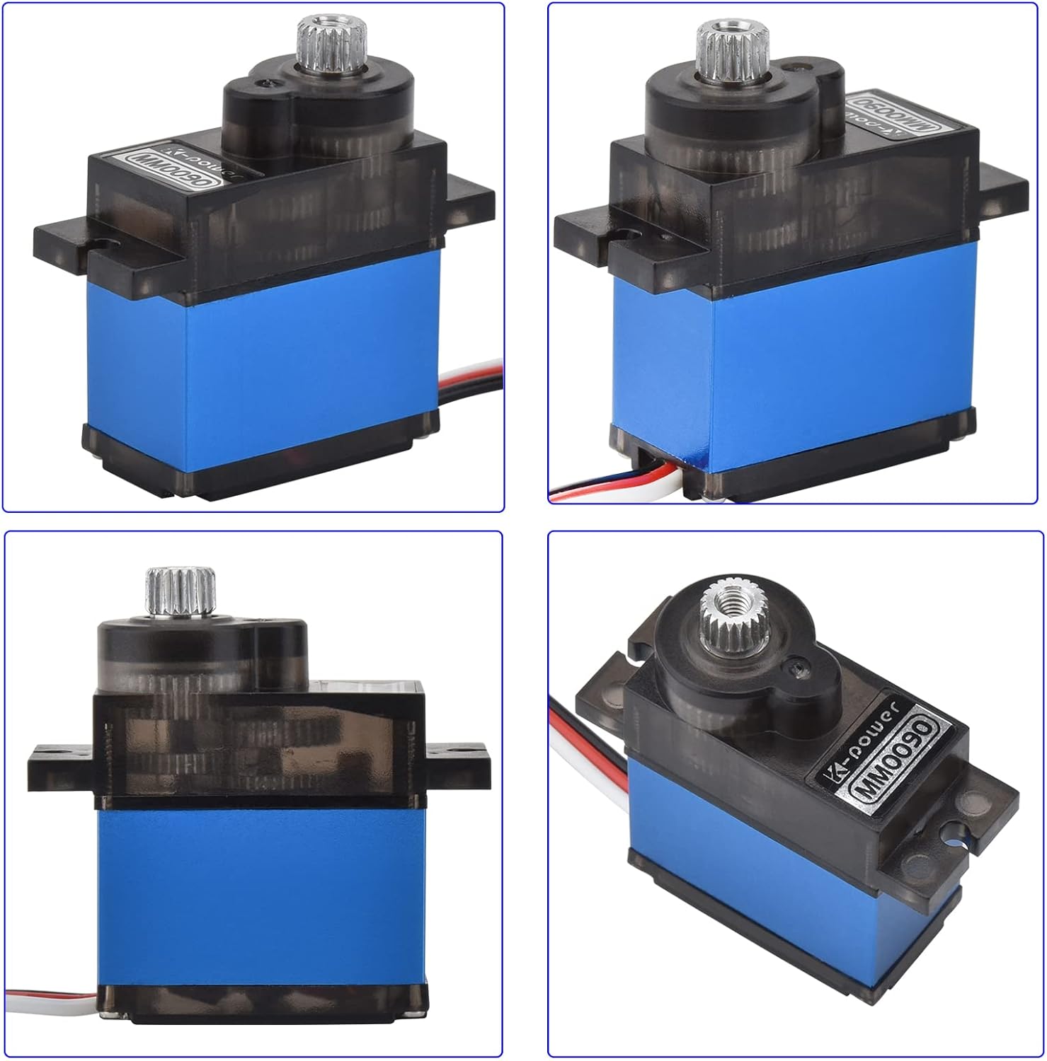 3PCS MM0090 3KG Analog RC Servo,Micro Servo with Metal Gear Half Aluminum Case for RC Toy Parts,Mini Servo Motor for RC Airplane/Helicopter/Car/Boat/Arduino Project