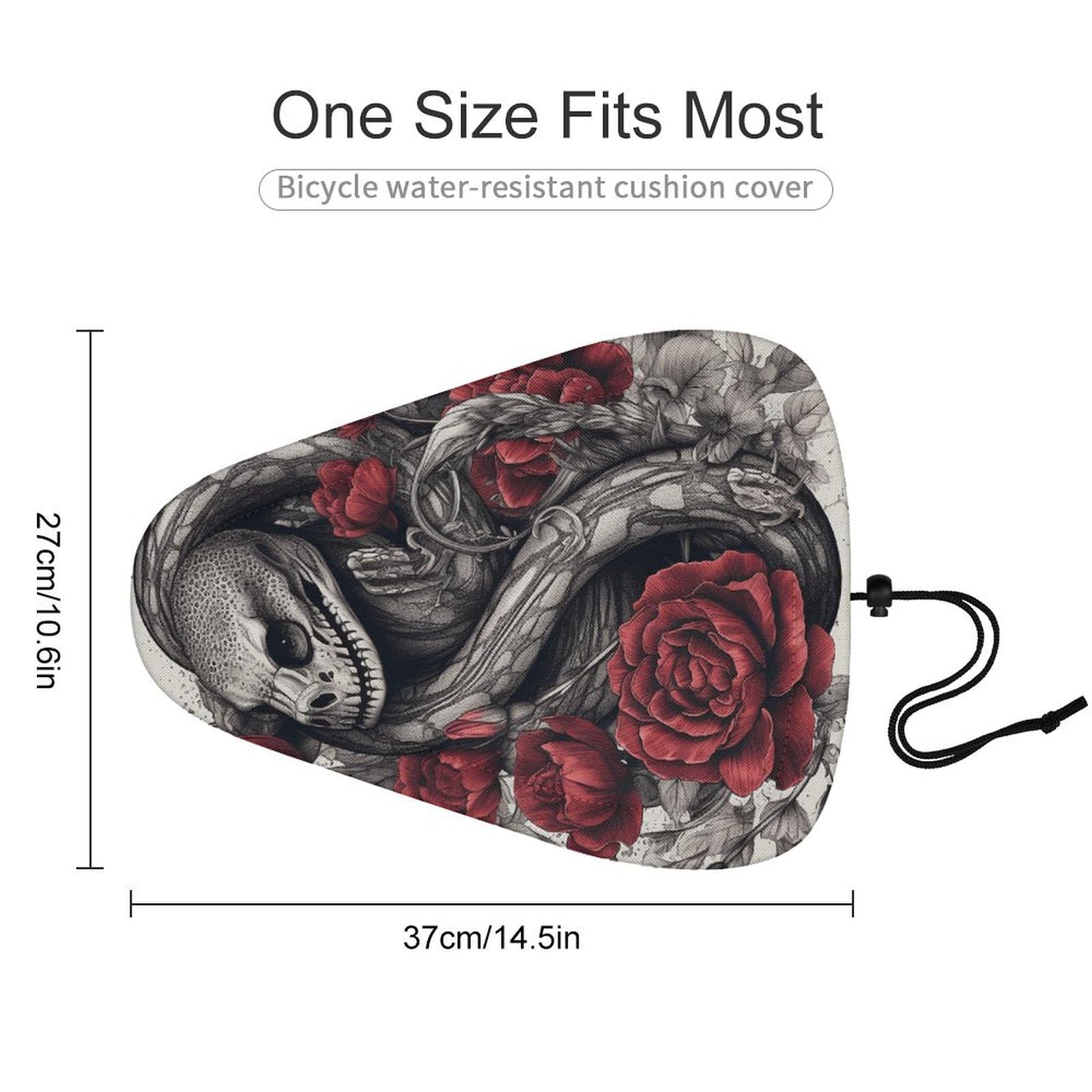 Animals on Flowers Bike Seat Cover for Men Women, Waterproof & Dustproof Bike Seat Cushion with Drawstring, Adjustable Bicycle Saddle Cover for Or Rain & Sun Protection